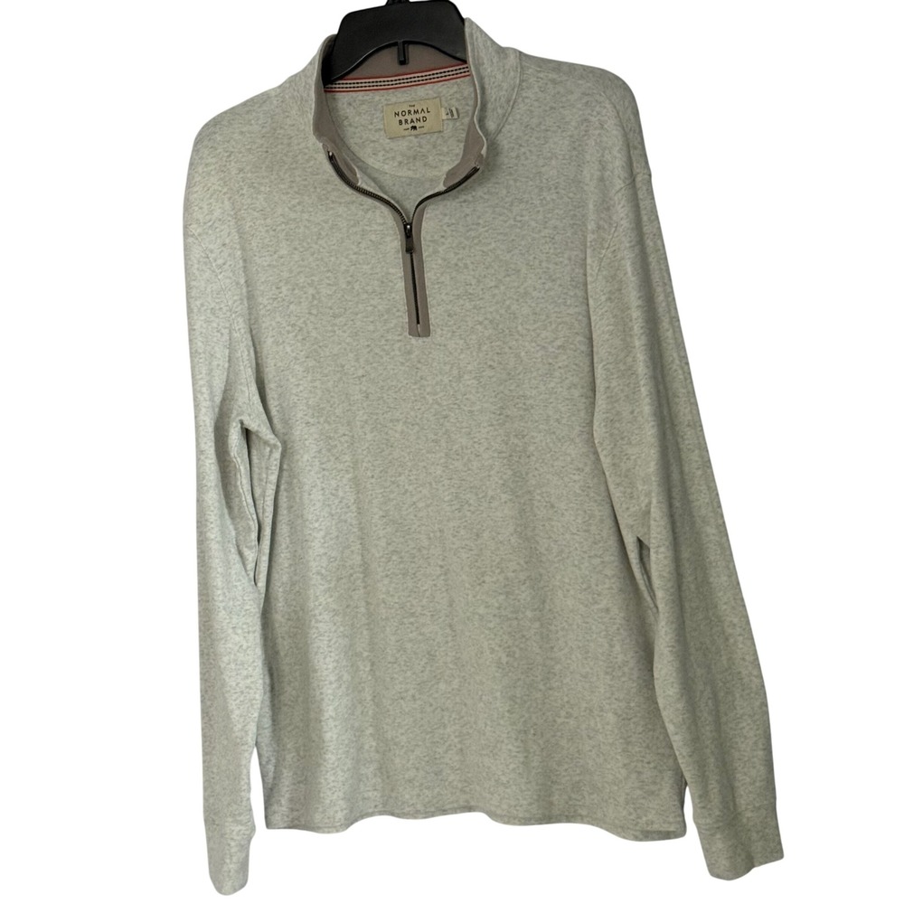 The Normal Brand Puremeso Weekend‎ Quarter 1/4 Zip Pullover Heather Gray - Large